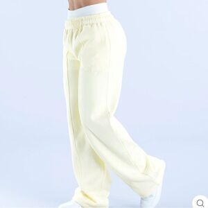Revive Graphic Wide Leg Jogger - Butter